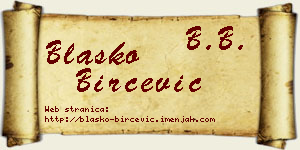 Blaško Birčević vizit kartica